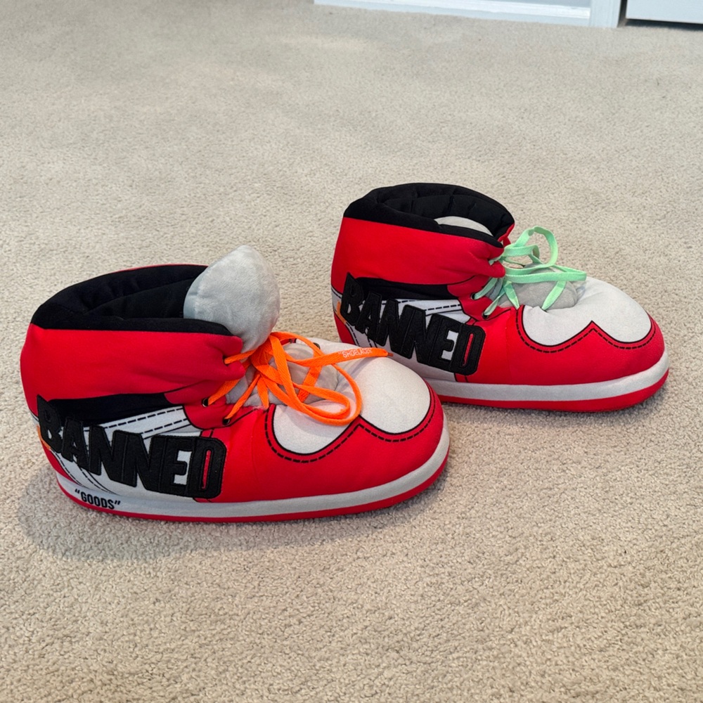 Red and Black High-Top Slippers